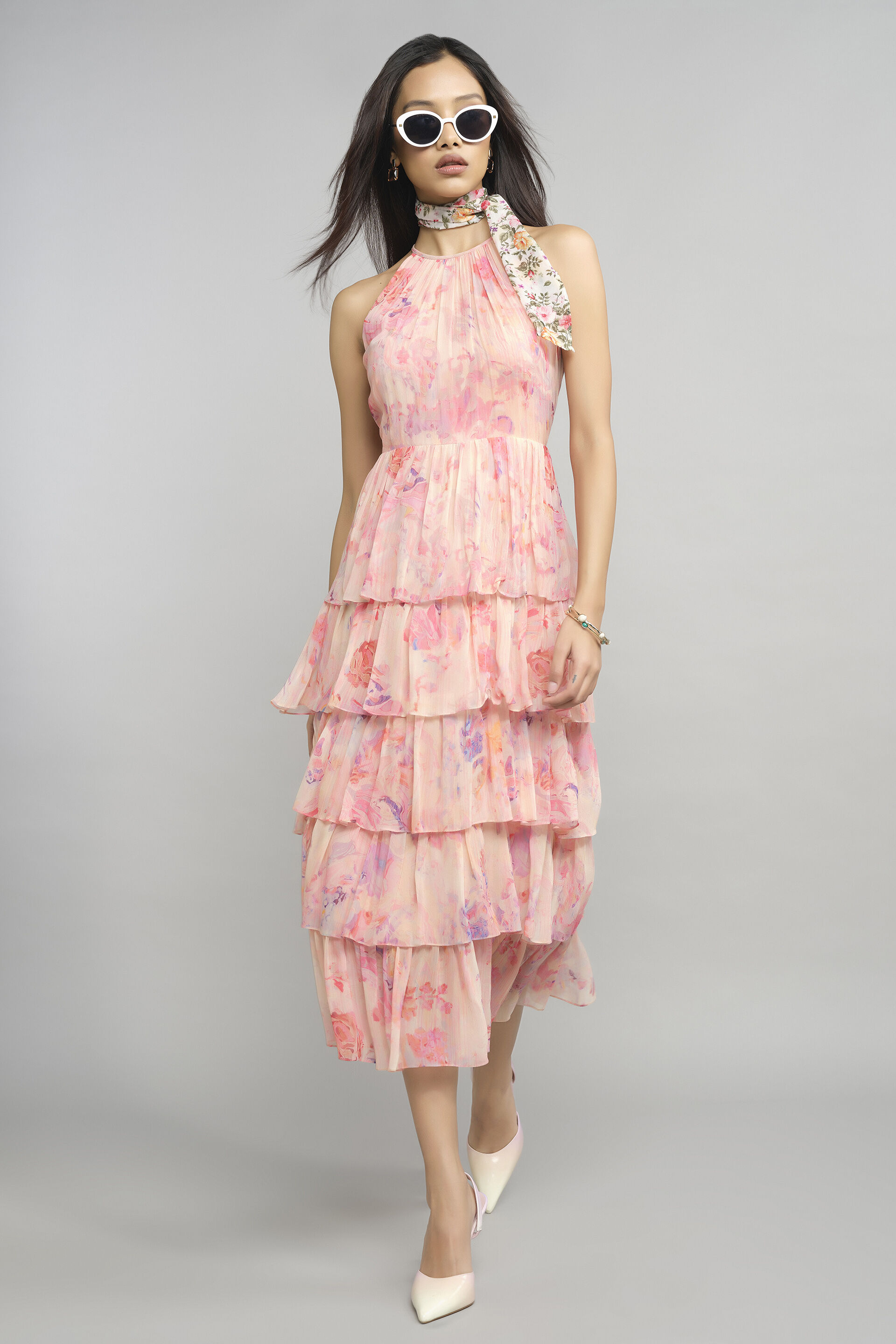 Mon Cheri Tiered Dress, Pink, image 5